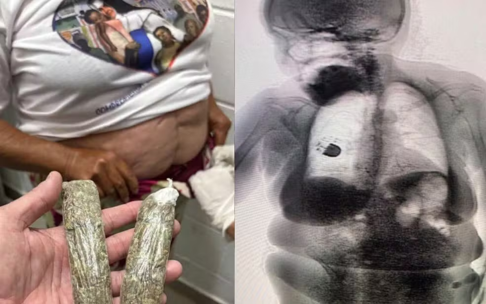 Idosa com camisa religiosa é presa ao tentar entrar com drogas escondidas no cós da roupa em presídio na Bahia